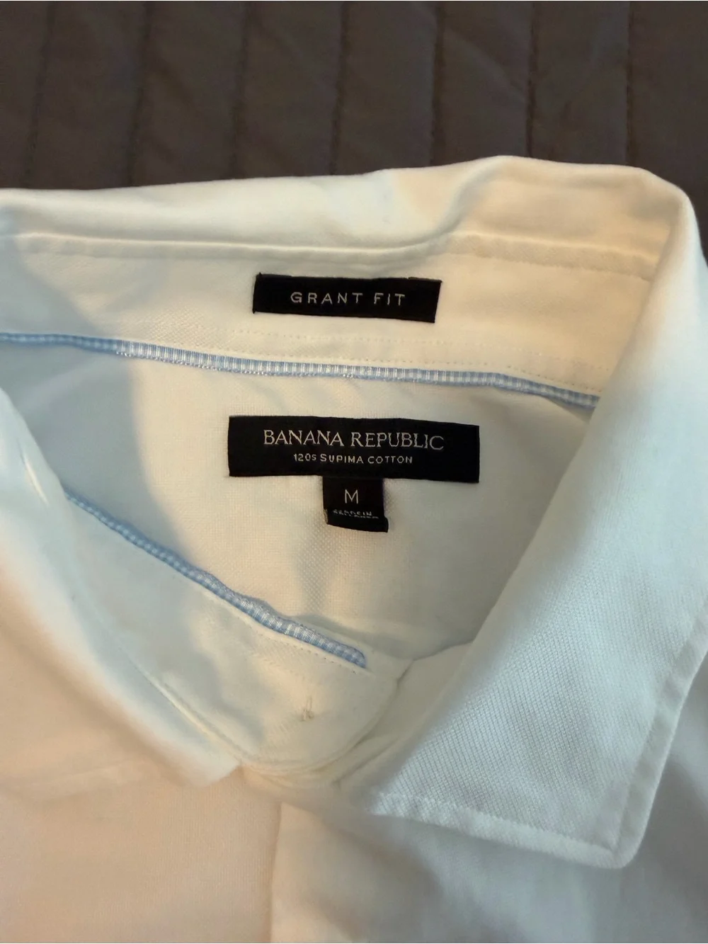 Banana Republic Men's Classic White Dress Shirt - 120S Supima Cotton - Medium